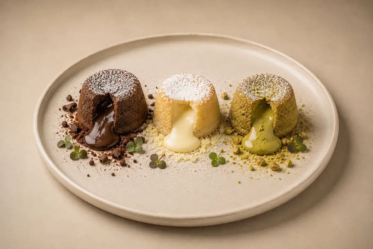 Coulant de chocolate caliente con helado de vainilla